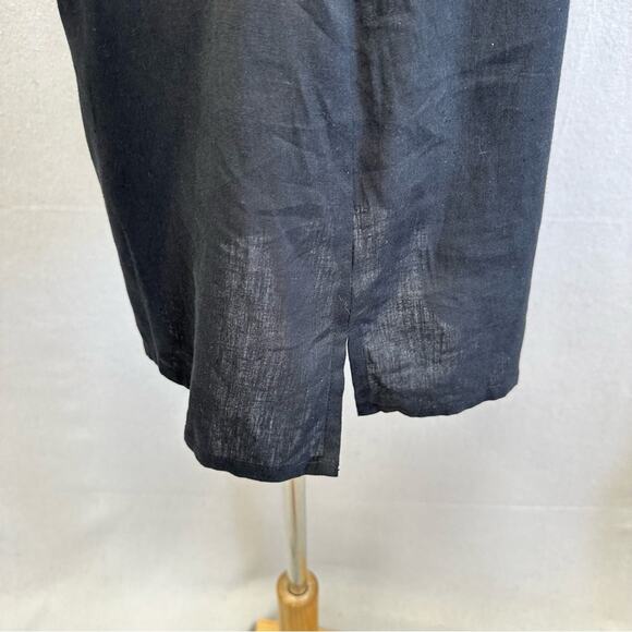 ASOS DESIGN Linen Square Neck Mini Slip Sundress In Black US size 8 Open Back - Picture 14 of 15